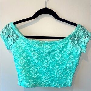 Hollister Lace Blue Crop Top